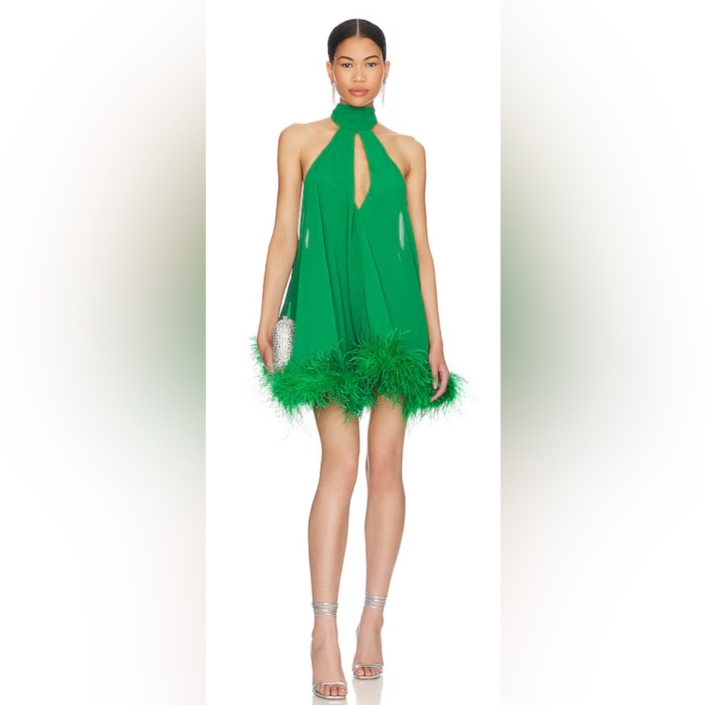 Lovers and Friends Green Feather Dress